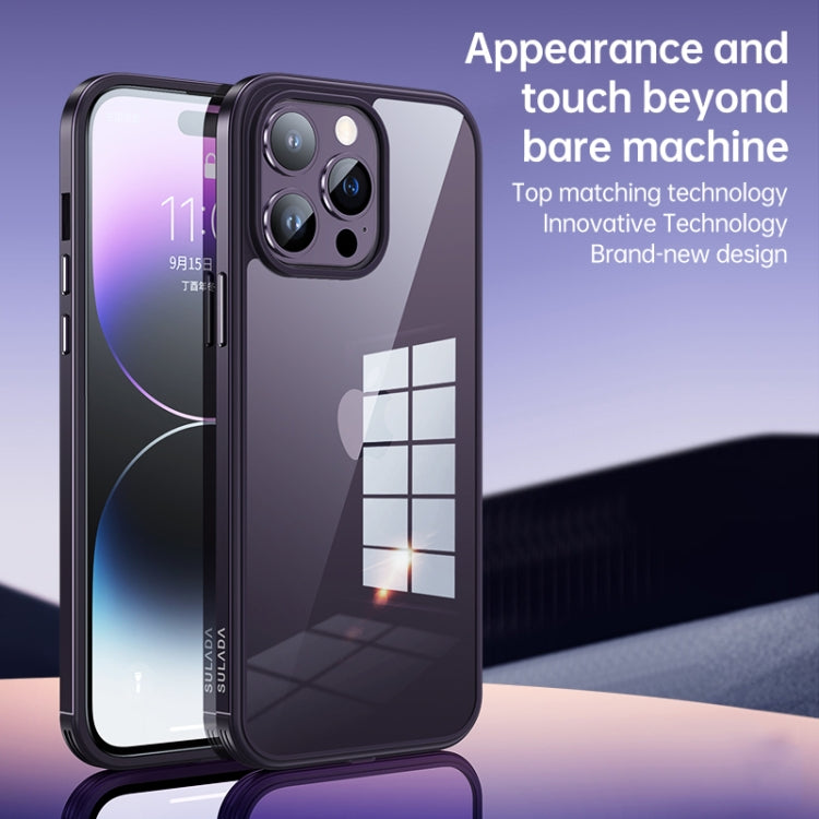 Marco de metal SULADA + Nano Glass + TPU Phone Case, For iPhone 14, For iPhone 14 Plus, For iPhone 14 Pro, For iPhone 14 Pro Max