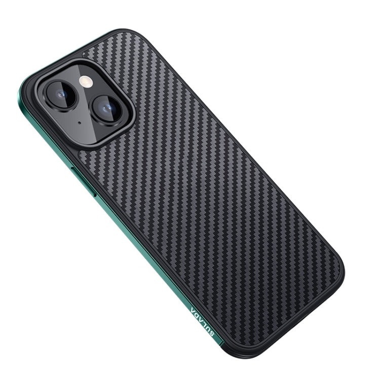 SULADA Fibra de carbono texturizada a prueba de golpes Metal + TPU Frame Case, For iPhone 14, For iPhone 14 Plus, For iPhone 14 Pro, For iPhone 14 Pro Max