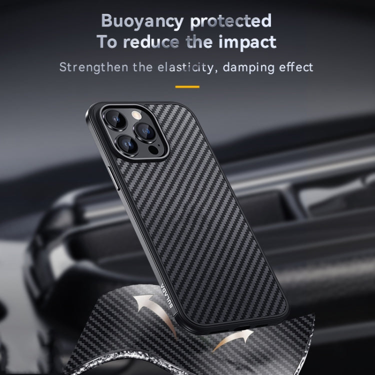 SULADA Fibra de carbono texturizada a prueba de golpes Metal + TPU Frame Case, For iPhone 14, For iPhone 14 Plus, For iPhone 14 Pro, For iPhone 14 Pro Max