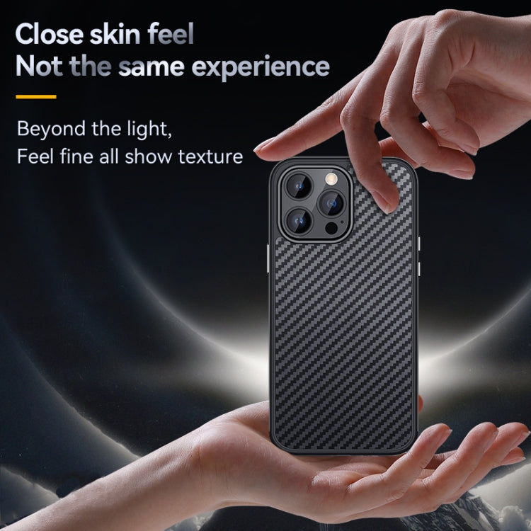SULADA Fibra de carbono texturizada a prueba de golpes Metal + TPU Frame Case, For iPhone 14, For iPhone 14 Plus, For iPhone 14 Pro, For iPhone 14 Pro Max