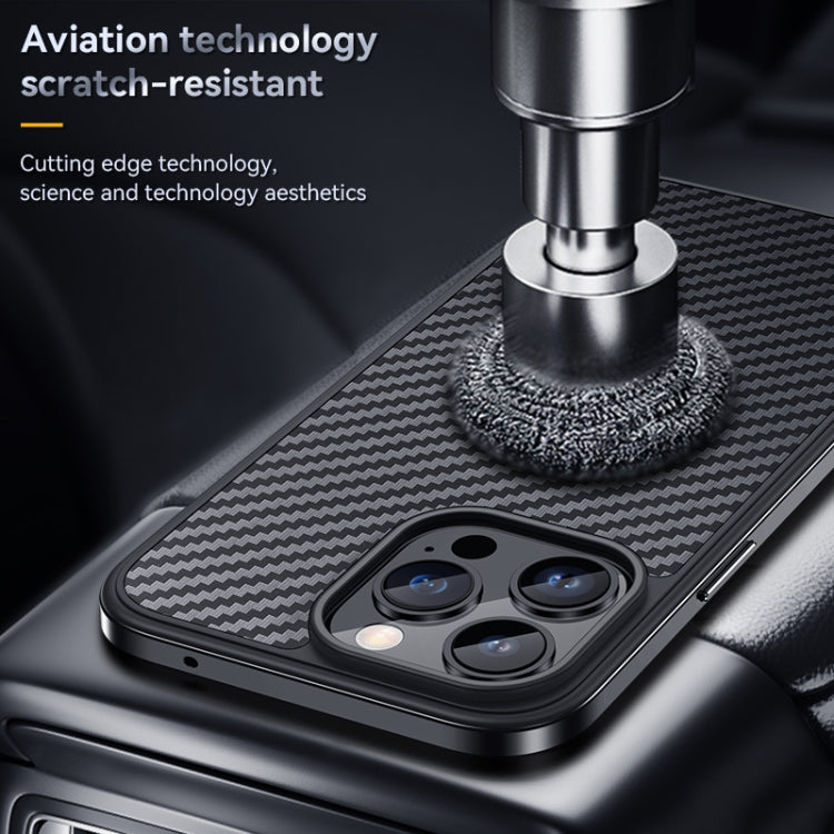 SULADA Fibra de carbono texturizada a prueba de golpes Metal + TPU Frame Case, For iPhone 14, For iPhone 14 Plus, For iPhone 14 Pro, For iPhone 14 Pro Max