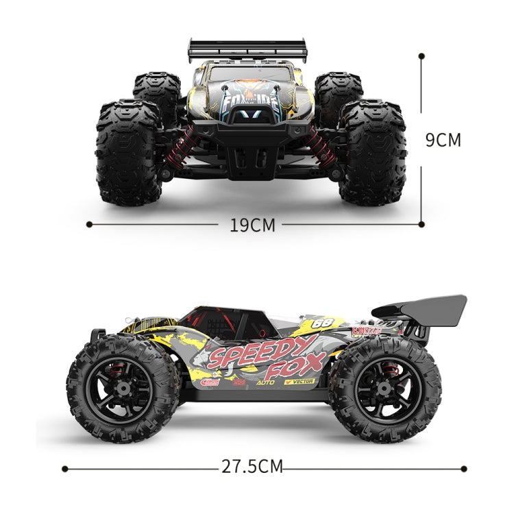 9307E 1:18 Escala completa Control remoto 4WD Coche de alta velocidad, 9307E(Black Yellow)