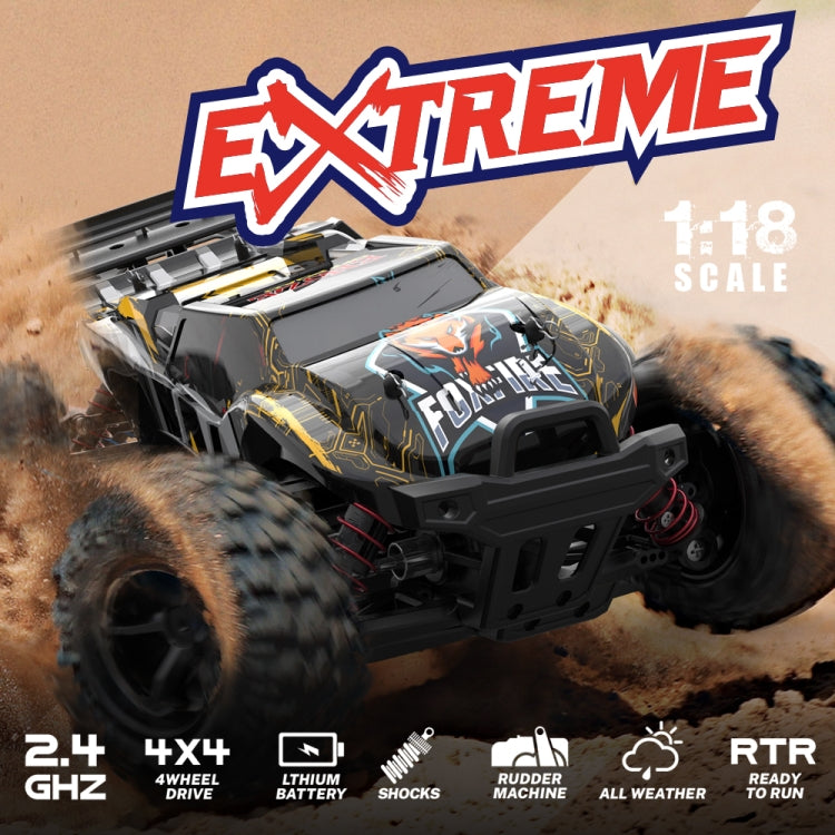 9307E 1:18 Escala completa Control remoto 4WD Coche de alta velocidad, 9307E(Black Yellow)