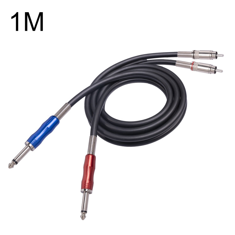 3051K63 Dual RCA Macho a Dual 6.35mm 1/4 pulgada Macho Mezclador Audio Cable, 1m, 2m, 3m