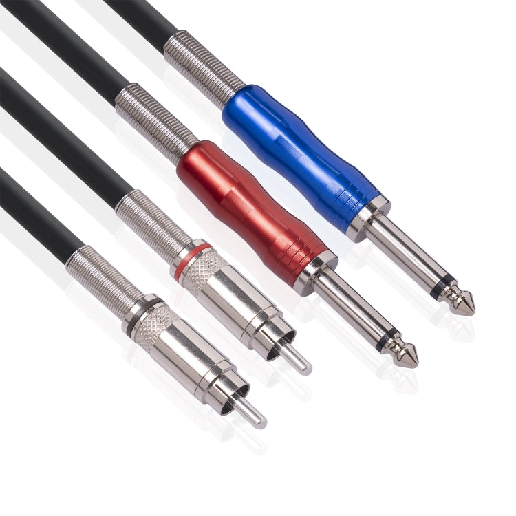 3051K63 Dual RCA Macho a Dual 6.35mm 1/4 pulgada Macho Mezclador Audio Cable, 1m, 2m, 3m