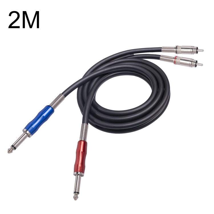 3051K63 Dual RCA Macho a Dual 6.35mm 1/4 pulgada Macho Mezclador Audio Cable, 1m, 2m, 3m