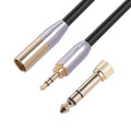 SB423M120-03 Cable de audio macho de 6,35 mm + 3,5 mm a mini XLR macho de 3 pines, longitud: 30 cm, 6.35mm+3.5mm to Mini XLR