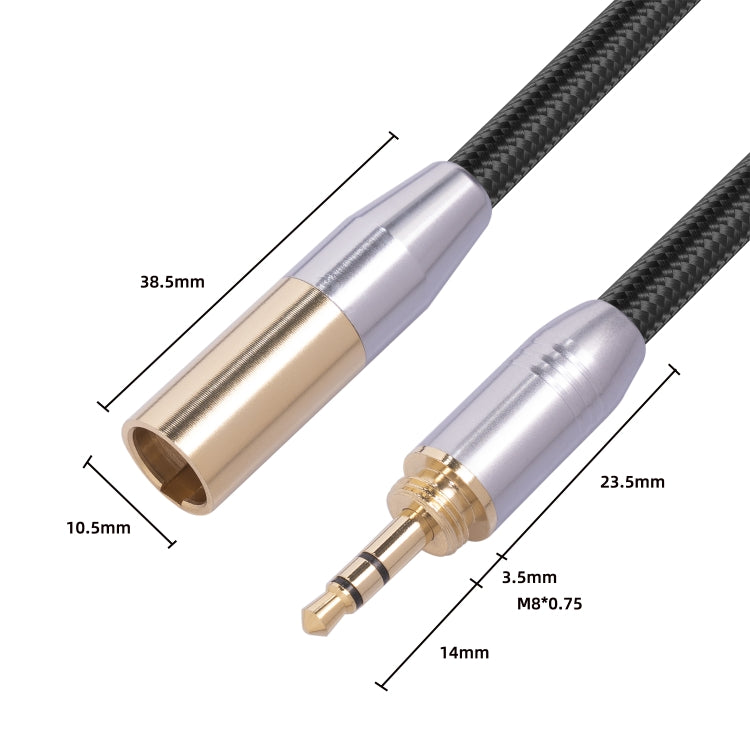 SB423M120-03 Cable de audio macho de 6,35 mm + 3,5 mm a mini XLR macho de 3 pines, longitud: 30 cm, 6.35mm+3.5mm to Mini XLR