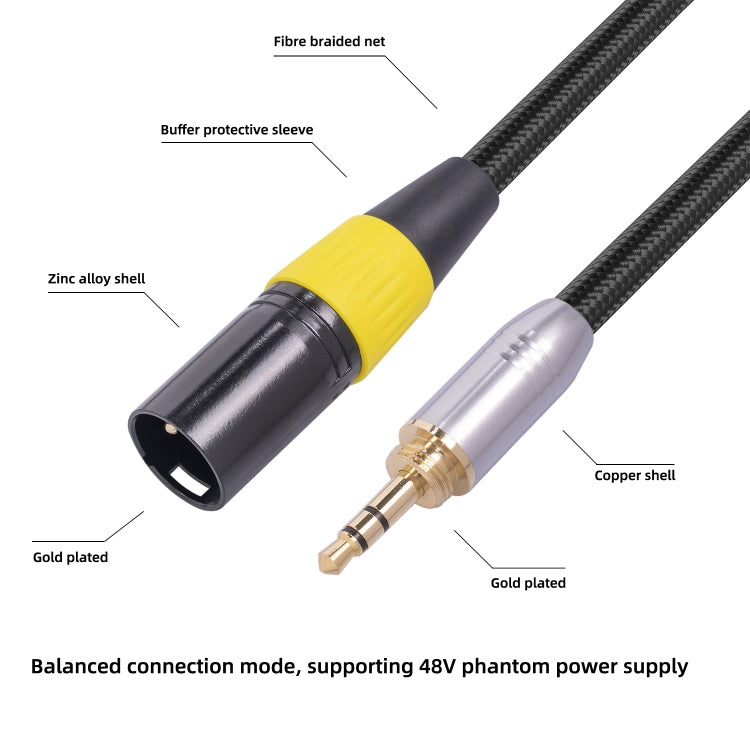 SB423K108-03 Cable de audio macho de 3,5 mm a XLR macho de 3 pines, longitud: 30 cm, 3.5mm to XLR