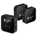 Yanmai GF525 2 en 1 Broadcast 2.4G Micrófono Lavalier inalámbrico Mini micrófono con clip con pantalla LED