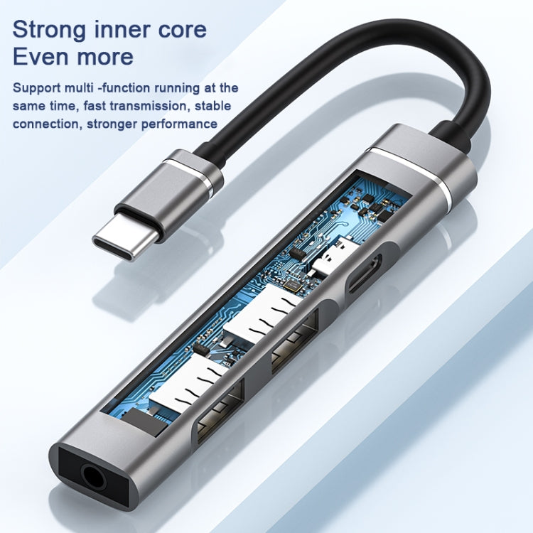 USB-C/Tipo-C a 3,5 mm + 2USB + Estación de acoplamiento HUB Tipo-C