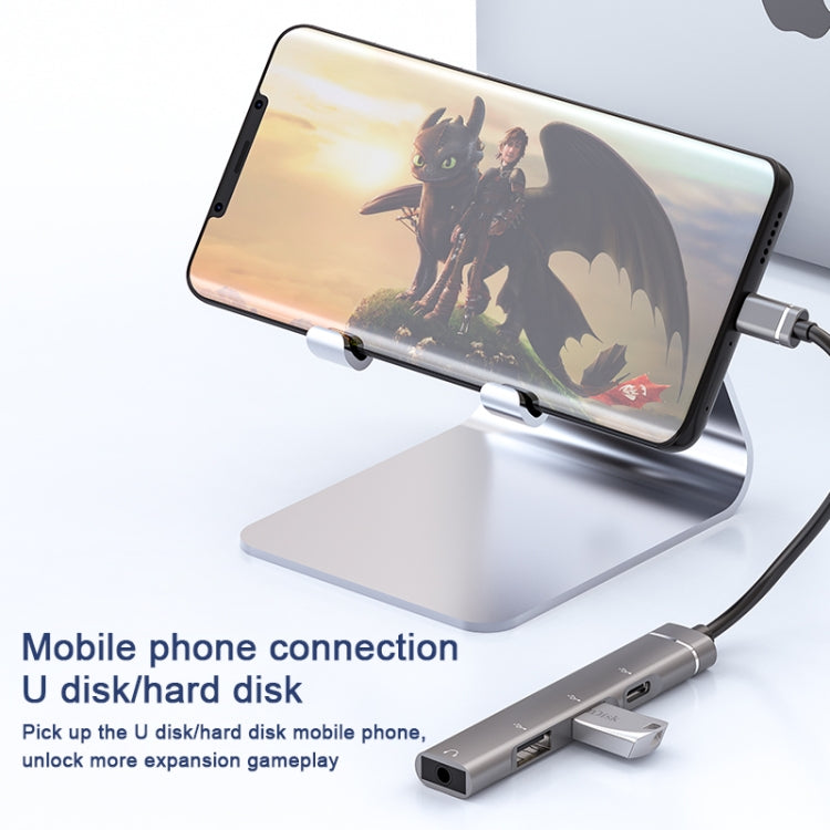 USB-C/Tipo-C a 3,5 mm + 2USB + Estación de acoplamiento HUB Tipo-C