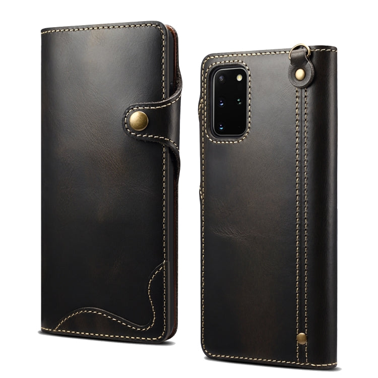 Estuche de cuero genuino con botón magnético de piel de vaca con cera de aceite Denior, For Samsung Galaxy S20+, For Samsung Galaxy S20 Ultra, For Samsung Galaxy Note20, For Samsung Galaxy Note20 Ultra, For Samsung Galaxy S21 5G                        ...