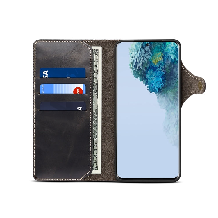 Estuche de cuero genuino con botón magnético de piel de vaca con cera de aceite Denior, For Samsung Galaxy S20+, For Samsung Galaxy S20 Ultra, For Samsung Galaxy Note20, For Samsung Galaxy Note20 Ultra, For Samsung Galaxy S21 5G                        ...
