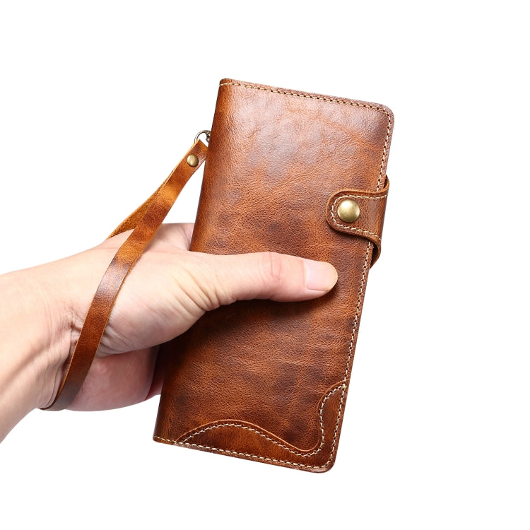 Estuche de cuero genuino con botón magnético de piel de vaca con cera de aceite Denior, For Samsung Galaxy S20+, For Samsung Galaxy S20 Ultra, For Samsung Galaxy Note20, For Samsung Galaxy Note20 Ultra, For Samsung Galaxy S21 5G                        ...
