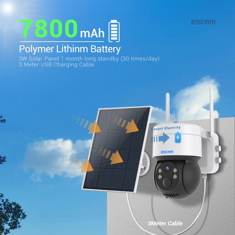 ESCAM QF170 2MP WiFi Full Color Night Vision Cámara solar de audio bidireccional, QF170