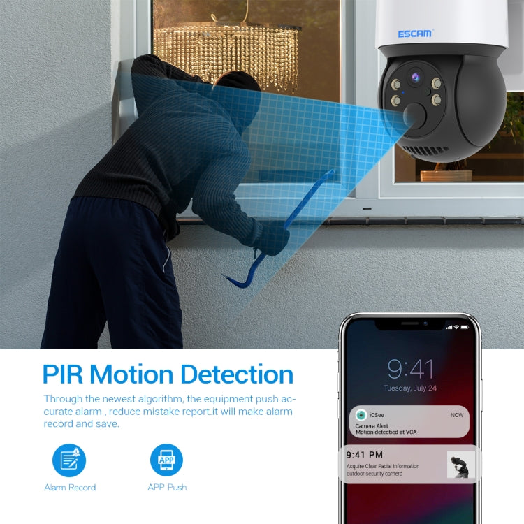 ESCAM QF170 2MP WiFi Full Color Night Vision Cámara solar de audio bidireccional, QF170
