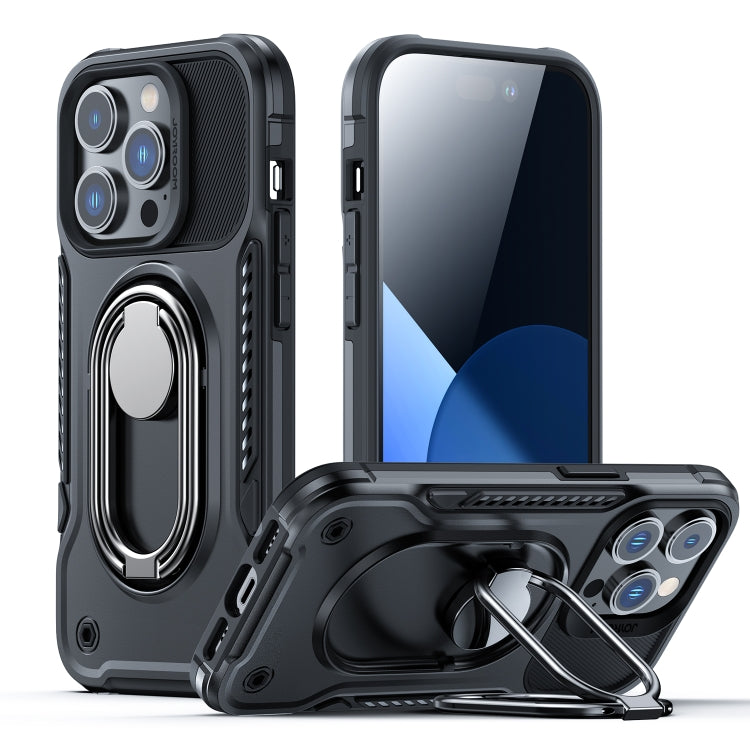 JOYROOM PC + TPU Estuche para teléfono a prueba de golpes de doble capa con soporte giratorio, For iPhone 14, For iPhone 14 Pro, For iPhone 14 Plus, For iPhone 14 Pro Max