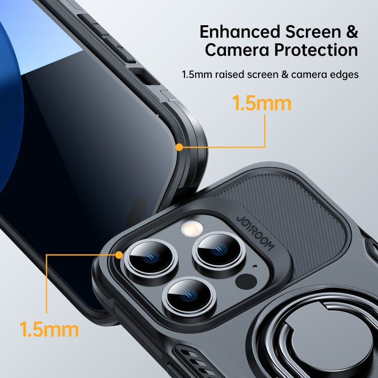 JOYROOM PC + TPU Estuche para teléfono a prueba de golpes de doble capa con soporte giratorio, For iPhone 14, For iPhone 14 Pro, For iPhone 14 Plus, For iPhone 14 Pro Max