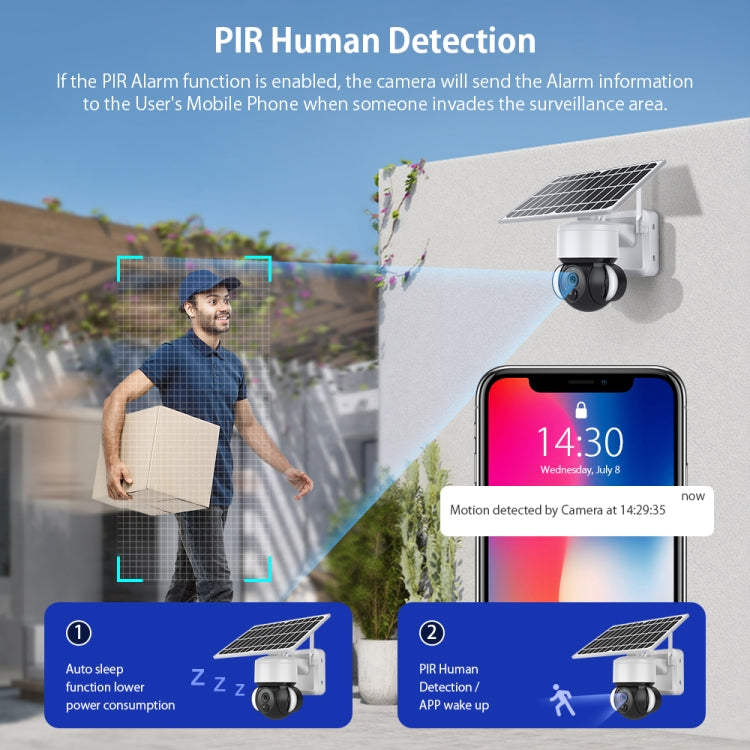 ¿Funciona con batería solar Wifi 2.4G?¿Reflector PTZ?Cámara con Detección Humana PIR, ST-S518-2M-TY