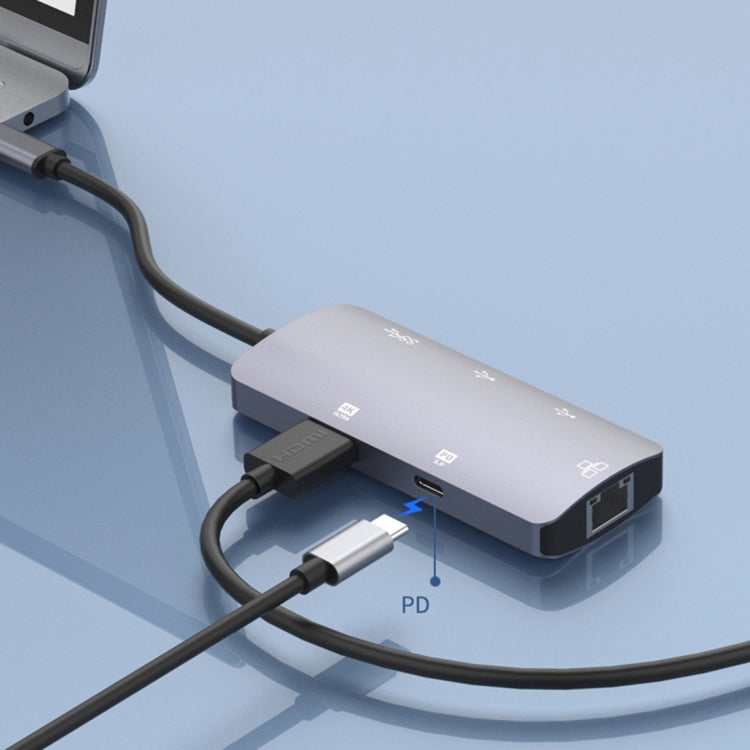 Estación de acoplamiento HUB multifuncional portátil Onten OTN-UC910 USB-C / Type-C, OTN-UC910