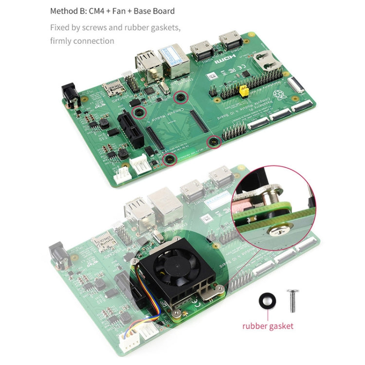Ventilador de refrigeración Waveshare Dedicated 3007 para Raspberry Pi Compute Module 4 CM4, 5V, 12V