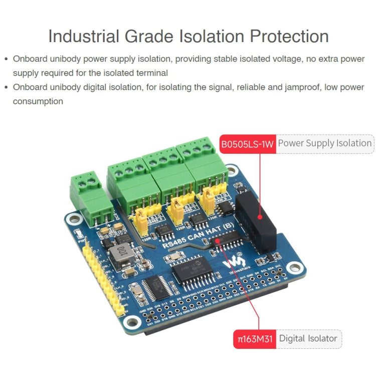 Waveshare RS485 aislado puede sombrero para Raspberry Pi