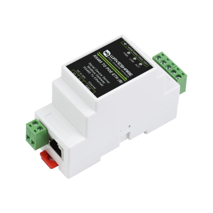 Servidor serie Waveshare Din Rail RS485 a RJ45 con función POE, 23273