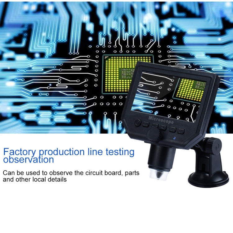 G600 600X 3.6MP 4.3 pulgadas HD LCD Display Microscopio digital portátil, EU Plug, AU Plug, UK Plug