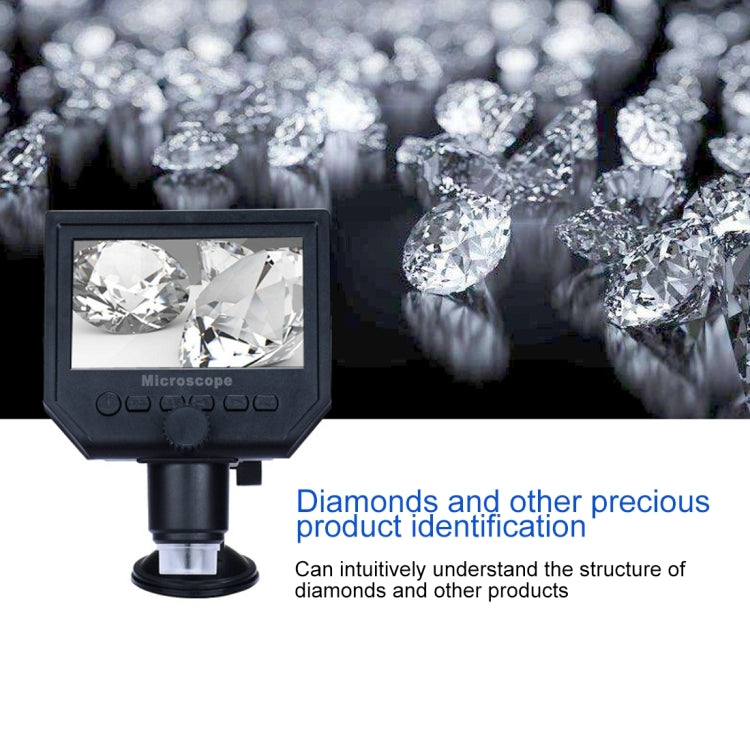 G600 600X 3.6MP 4.3 pulgadas HD LCD Display Microscopio digital portátil, EU Plug, AU Plug, UK Plug