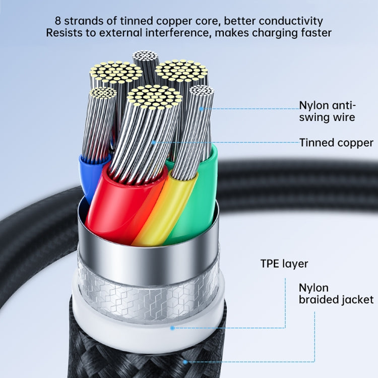 JOYROOM 20W Tipo-C a 8 pines Surpass Series Cable de datos de carga rápida, 0.25m, 1.2m, 2m, 3m