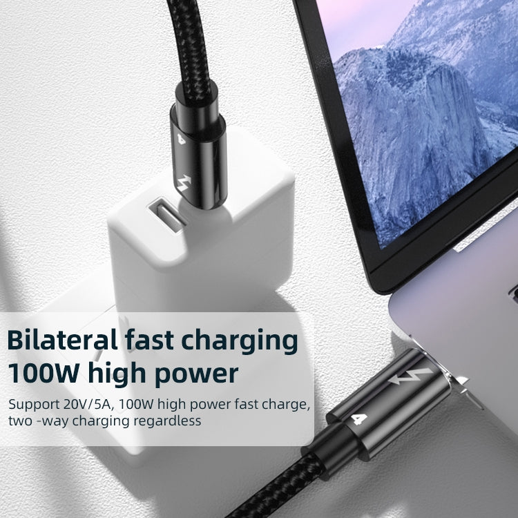 Cable de datos de función completa Thunderbolt 4 de tipo C a tipo C de 100 W, 0.3m, 0.5m, 0.8m, 1m