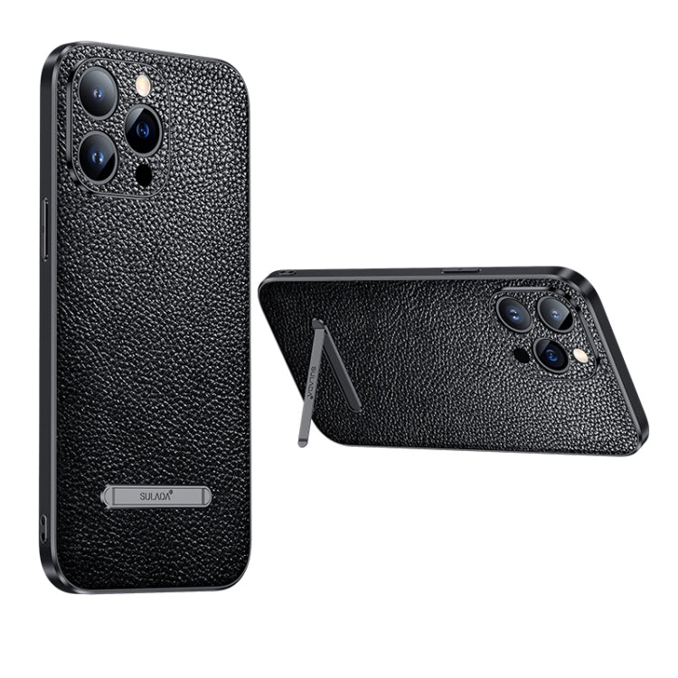 Estuche para teléfono con cubierta trasera de cuero con soporte invisible SULADA, For iPhone 14, For iPhone 14 Plus, For iPhone 14 Pro, For iPhone 14 Pro Max, For iPhone 13, For iPhone 13 Pro, For iPhone 13 Pro Max