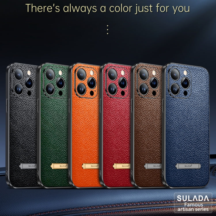 Estuche para teléfono con cubierta trasera de cuero con soporte invisible SULADA, For iPhone 14, For iPhone 14 Plus, For iPhone 14 Pro, For iPhone 14 Pro Max, For iPhone 13, For iPhone 13 Pro, For iPhone 13 Pro Max