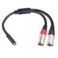 TC227YXK402-03 Cable de audio macho de 3,5 mm hembra a doble XLR de 3 pines, longitud: 30 cm, 3.5mm F to 2 x XLR M