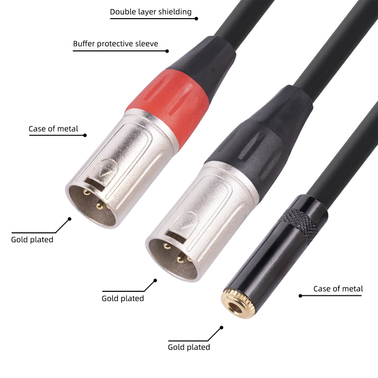 TC227YXK402-03 Cable de audio macho de 3,5 mm hembra a doble XLR de 3 pines, longitud: 30 cm, 3.5mm F to 2 x XLR M