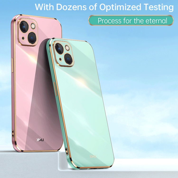 XINLI Straight 6D Plating Gold Edge TPU Estuche a prueba de golpes, For iPhone 14, For iPhone 14 Plus, For iPhone 14 Pro, For iPhone 14 Pro Max, For iPhone 13, For iPhone 13 mini