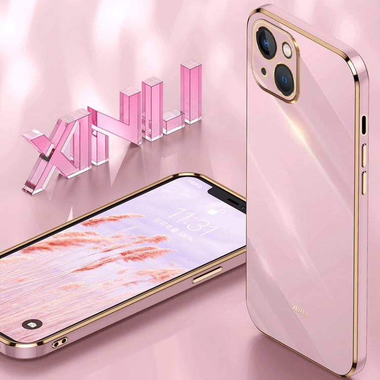 XINLI Straight 6D Plating Gold Edge TPU Estuche a prueba de golpes, For iPhone 14, For iPhone 14 Plus, For iPhone 14 Pro, For iPhone 14 Pro Max, For iPhone 13, For iPhone 13 mini