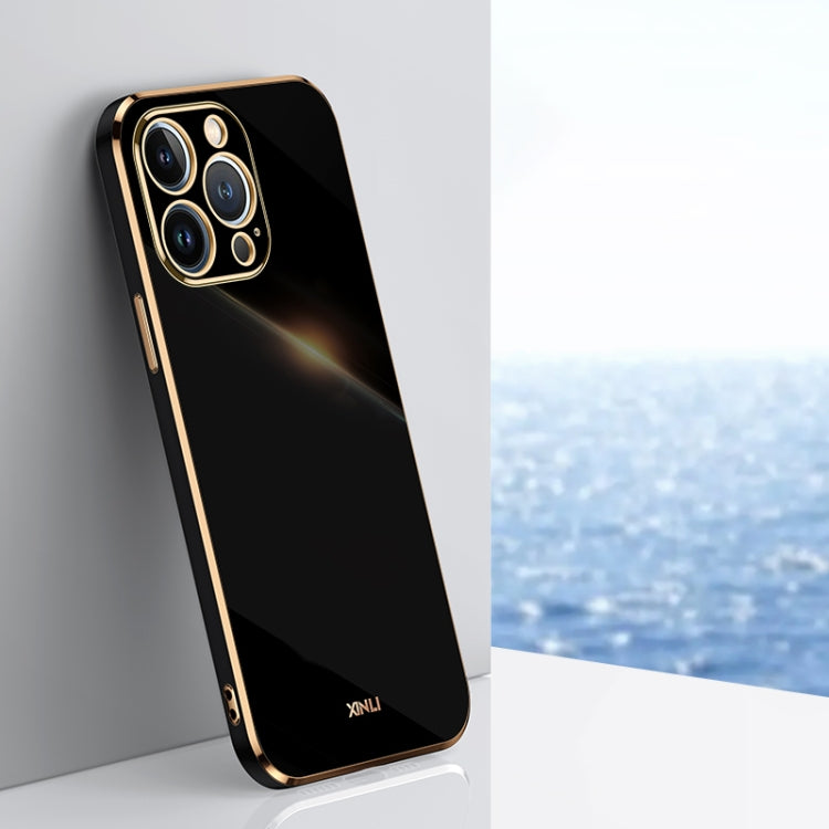 XINLI Straight 6D Plating Gold Edge TPU Estuche a prueba de golpes, For iPhone 13 Pro, For iPhone 13 Pro Max