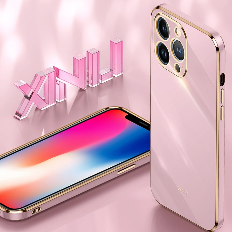 XINLI Straight 6D Plating Gold Edge TPU Estuche a prueba de golpes, For iPhone 13 Pro, For iPhone 13 Pro Max