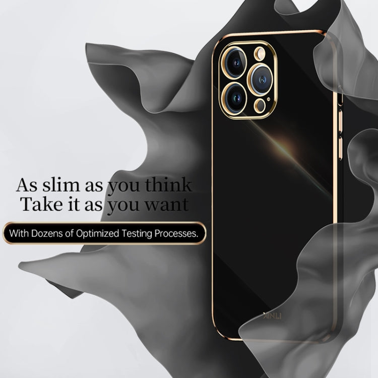 XINLI Straight 6D Plating Gold Edge TPU Estuche a prueba de golpes, For iPhone 13 Pro, For iPhone 13 Pro Max