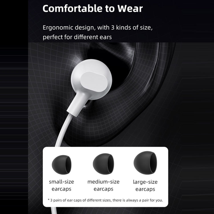 USAMS US-SJ594 EP-47 Auricular intrauditivo con cable de 3,5 mm, longitud: 1,2 m, EP-47 (Black), EP-47 (White)