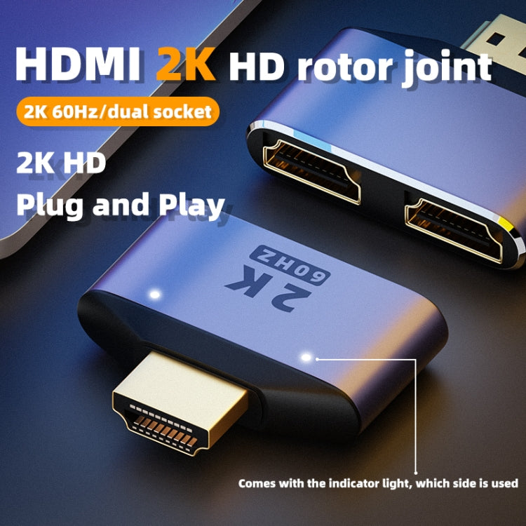 Adaptador HDMI 2 en 1 2K 60Hz con luces indicadoras