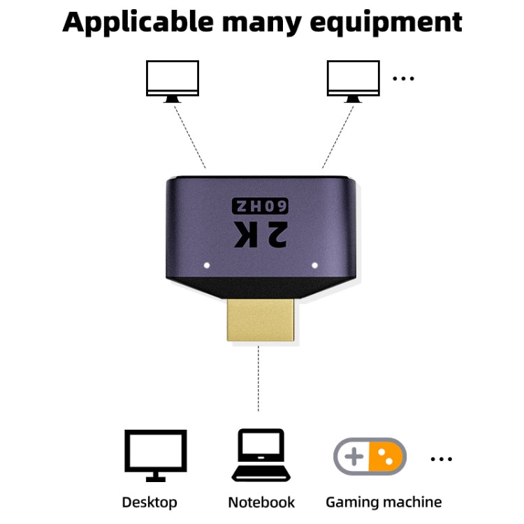 Adaptador HDMI 2 en 1 2K 60Hz con luces indicadoras