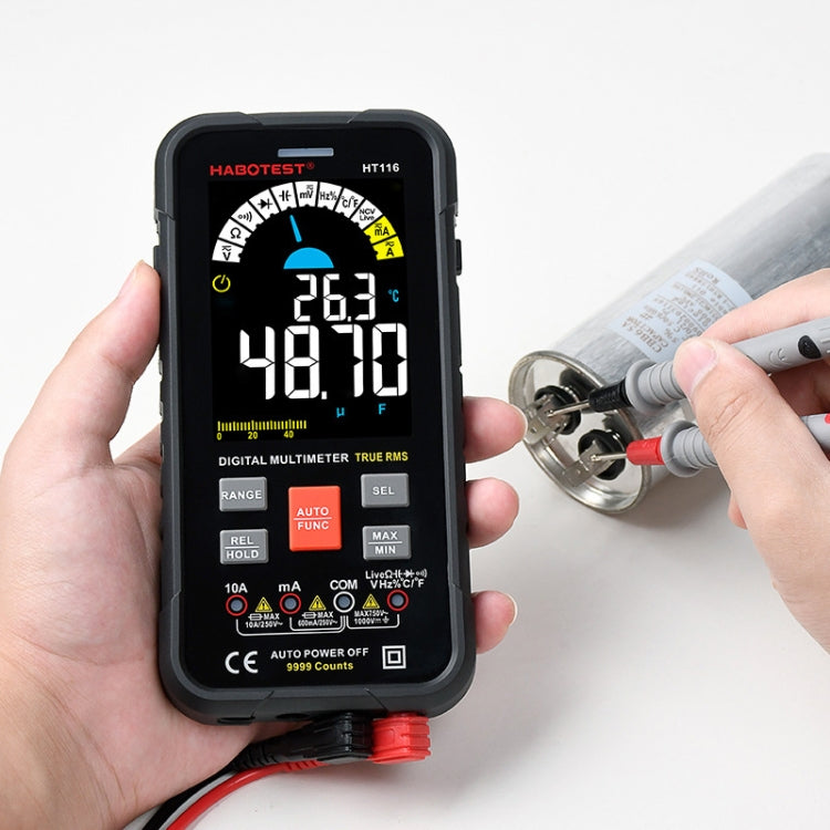 HABOTEST HT116 Multímetro digital automático inteligente de pantalla grande, HT116