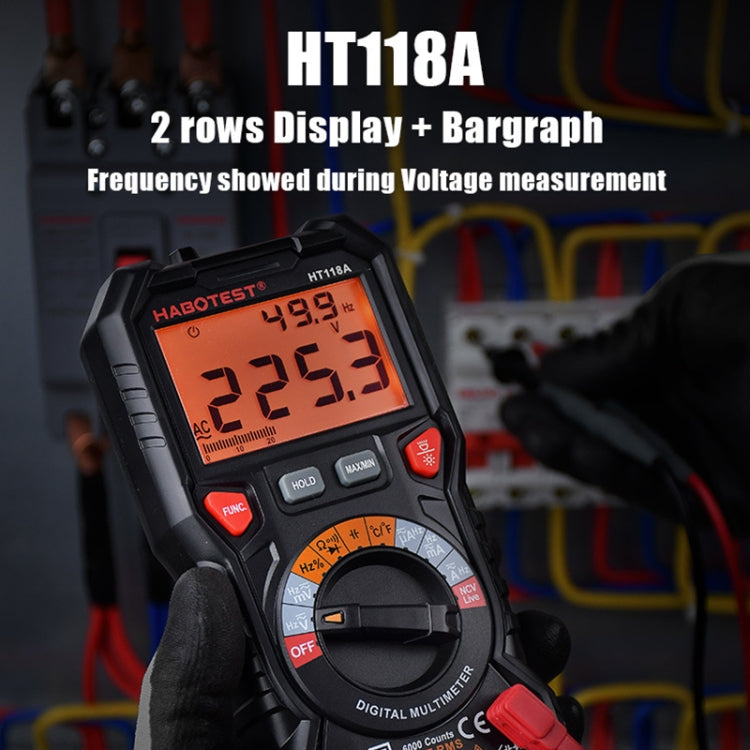 Multímetro digital manual portátil de alta precisión HABOTEST HT118D, HT118D