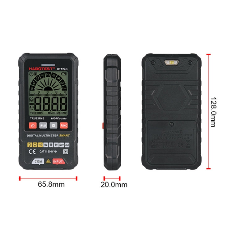 Mini multímetro de alta precisión con pantalla digital HABOTEST, HT124A, HT124A+, HT124B, HT124B+