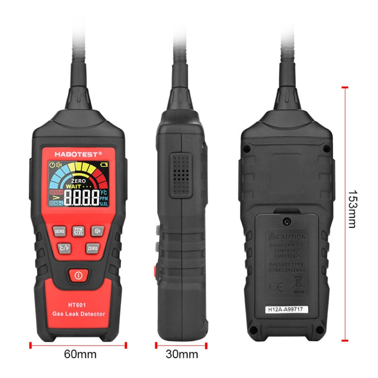 HABOTEST HT601A Detector de gas combustible Modelo de mil baterías, HT601A