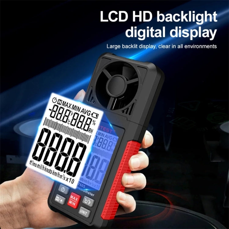 HABOTEST HT605 Probador de velocidad del viento portátil con pantalla digital inteligente, HT605