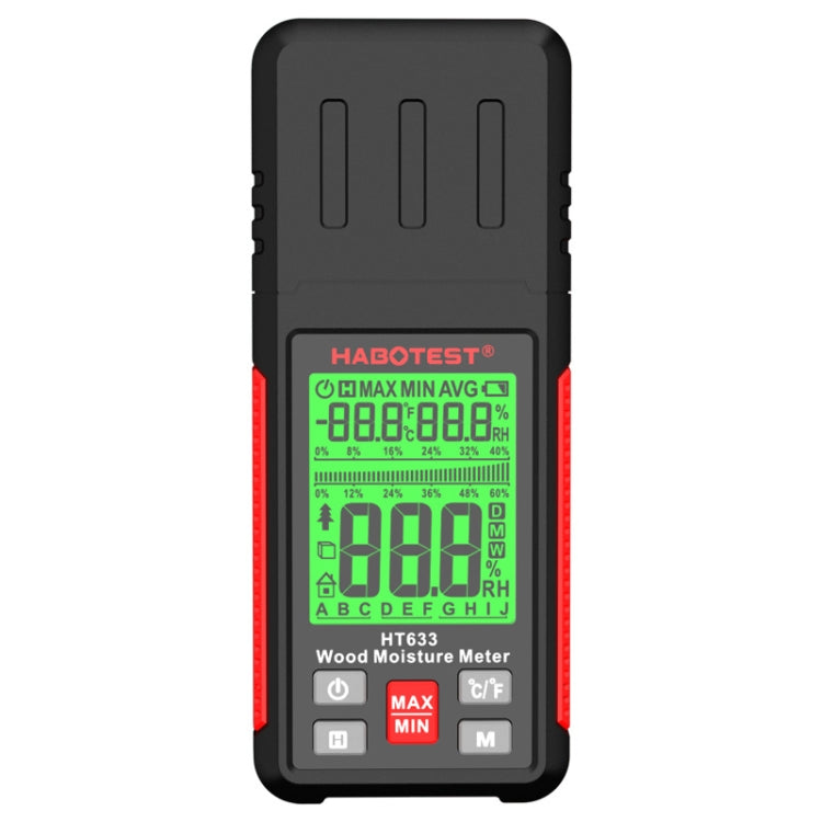 HABOTEST HT633 Detector de humedad de madera con pantalla digital multifuncional portátil, HT633